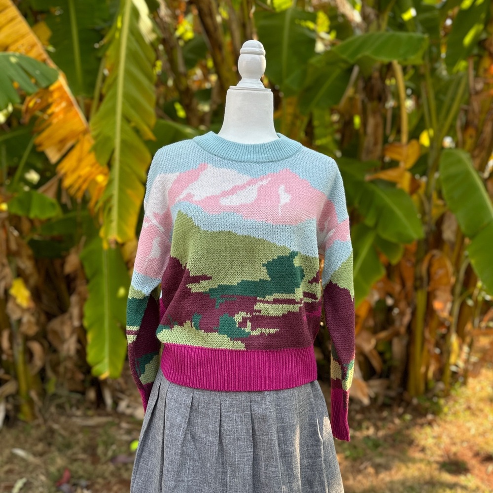 wild fable | Sweaters | Nwot Landscape Sweater Mountain